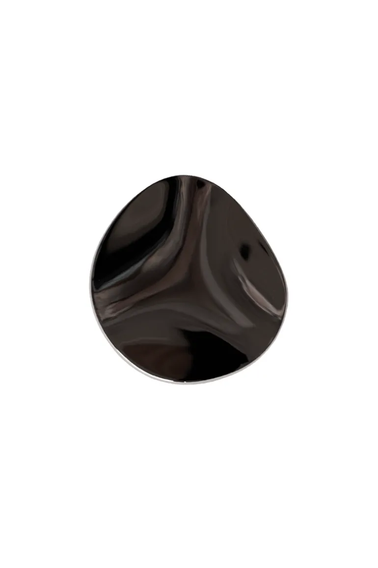 Amalia Hook - Black chrome Round Large