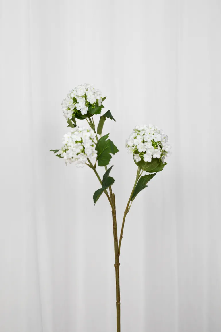 Artificial Flowers - White Hydrangea branch