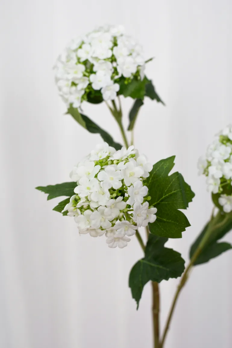 Artificial Flowers - White Hydrangea branch