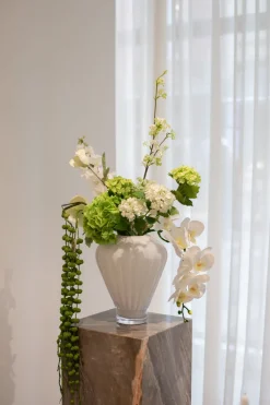 Artificial Flowers - White Hydrangea branch