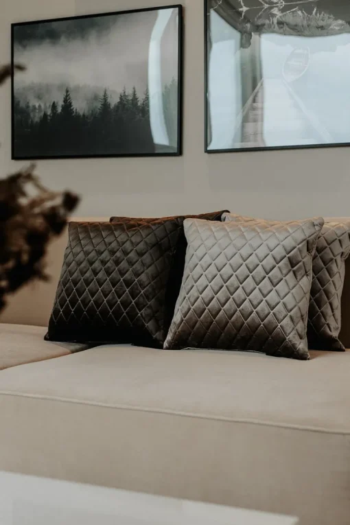 Daytona Pillow - Silver/brown Square