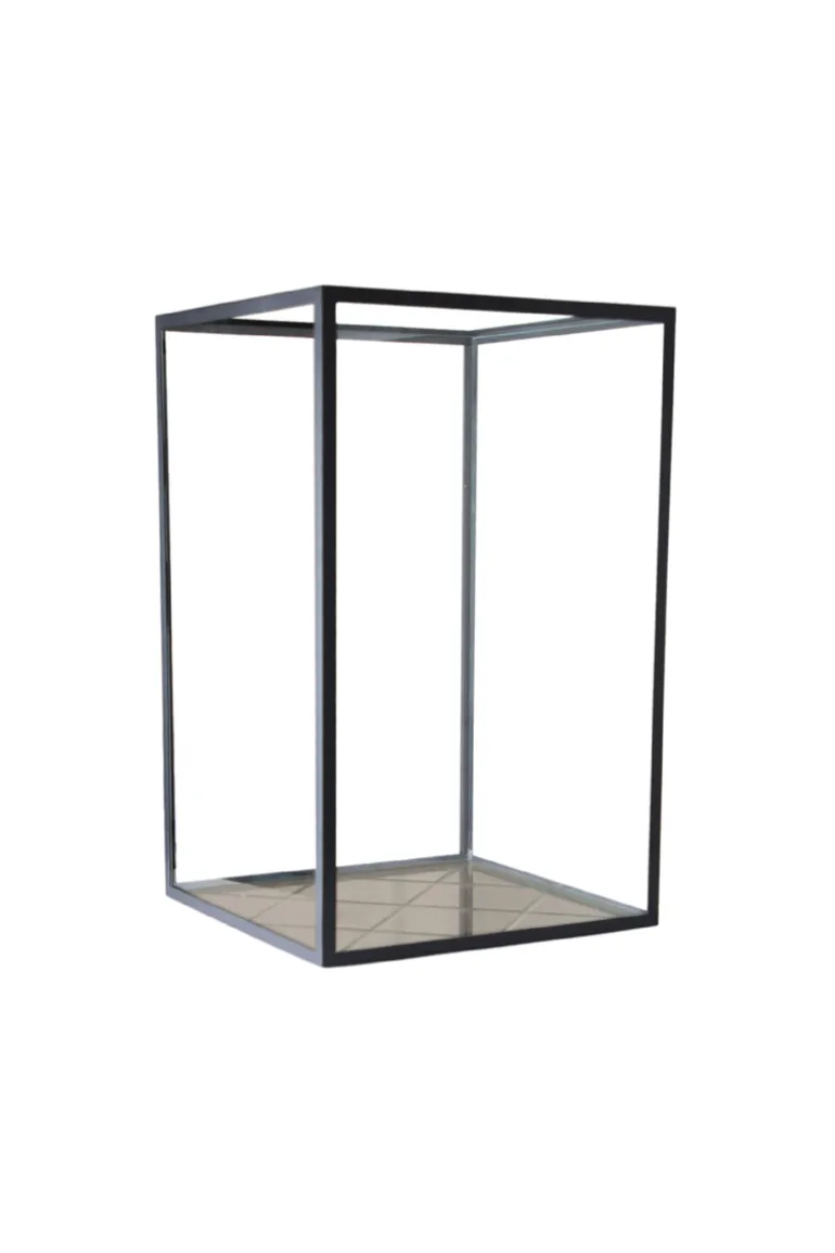 Harlequin Lantern - Bronze Mirror, Black Frame Medium (25*25*40)