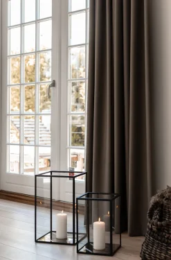 Harlequin Lantern - Bronze Mirror, Black Frame Medium (25*25*40)