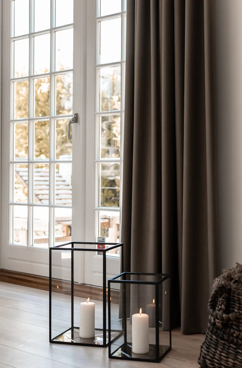 Harlequin Lantern - Bronze Mirror, Black Frame Medium (25*25*40)