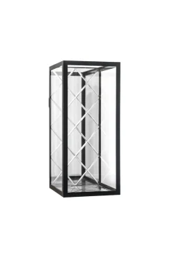 Harlequin Lantern - Clear Mirror, Black Frame Medium - wall mounted (20*20*45)