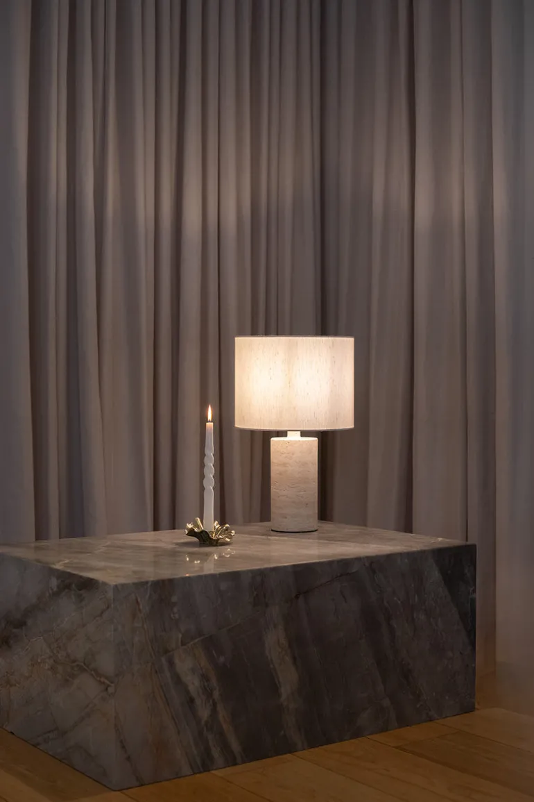 Julia Table Lamp - Travertine