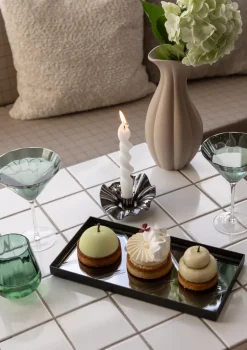 Lea Candle Holder - Black chrome