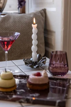 Lea Candle Holder - Black chrome