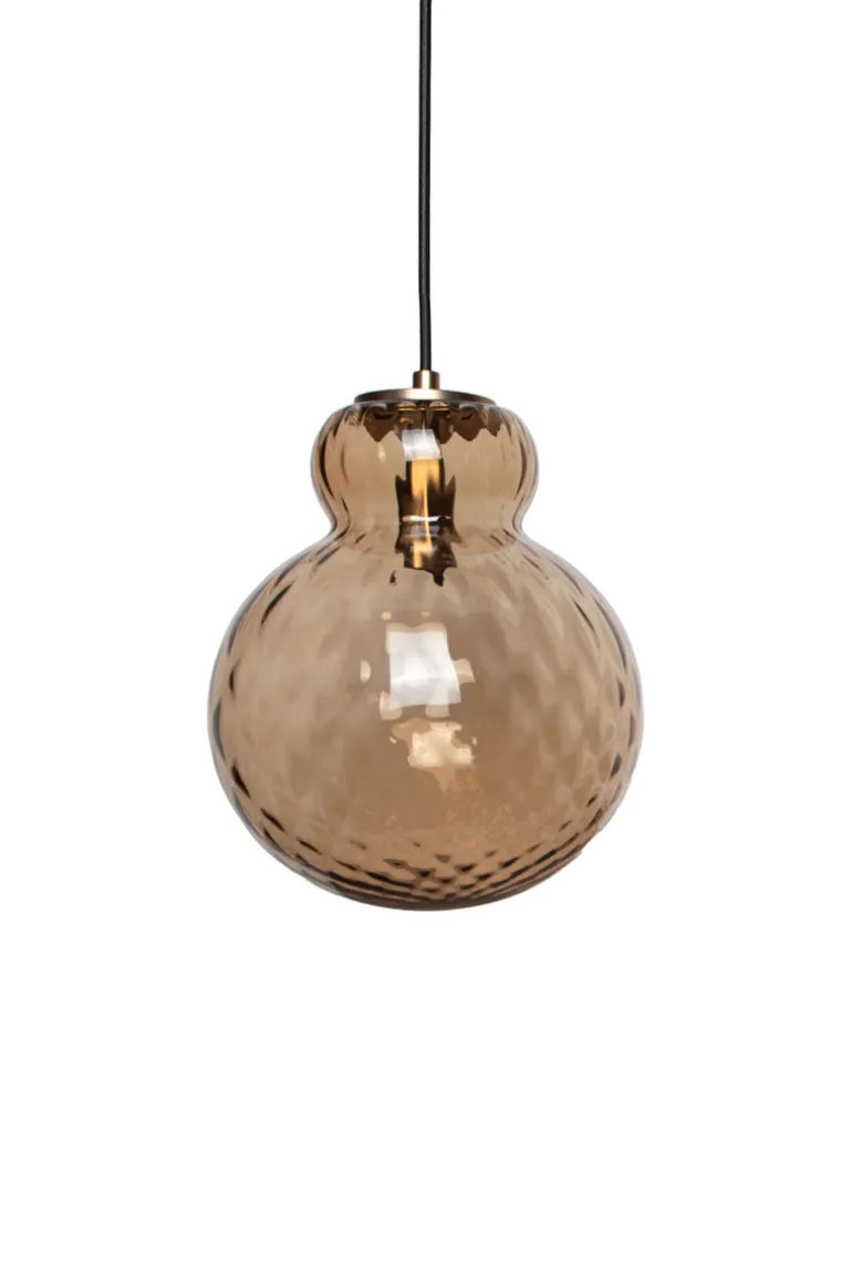 Lily Pendant Lamp - Brown - Brass Metal Harlequin Small