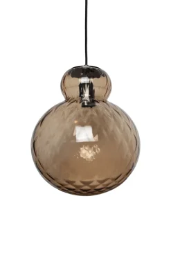 Lily Pendant Lamp - Brown - Black Metal Harlequin Large