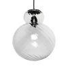 Lily Pendant Lamp - Clear - Black Metal Swirl Large