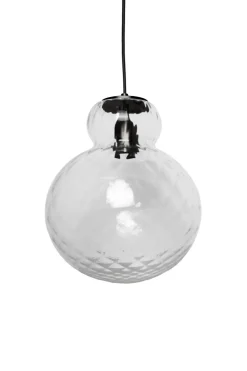 Lily Pendant Lamp - Clear - Black Metal Harlequin Large