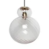 Lily Pendant Lamp - Clear - Brass Metal Swirl Large