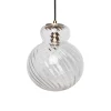 Lily Pendant Lamp - Clear - Brass Metal Swirl Small