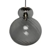 Lily Pendant Lamp - Grey - Brass Metal Swirl Large