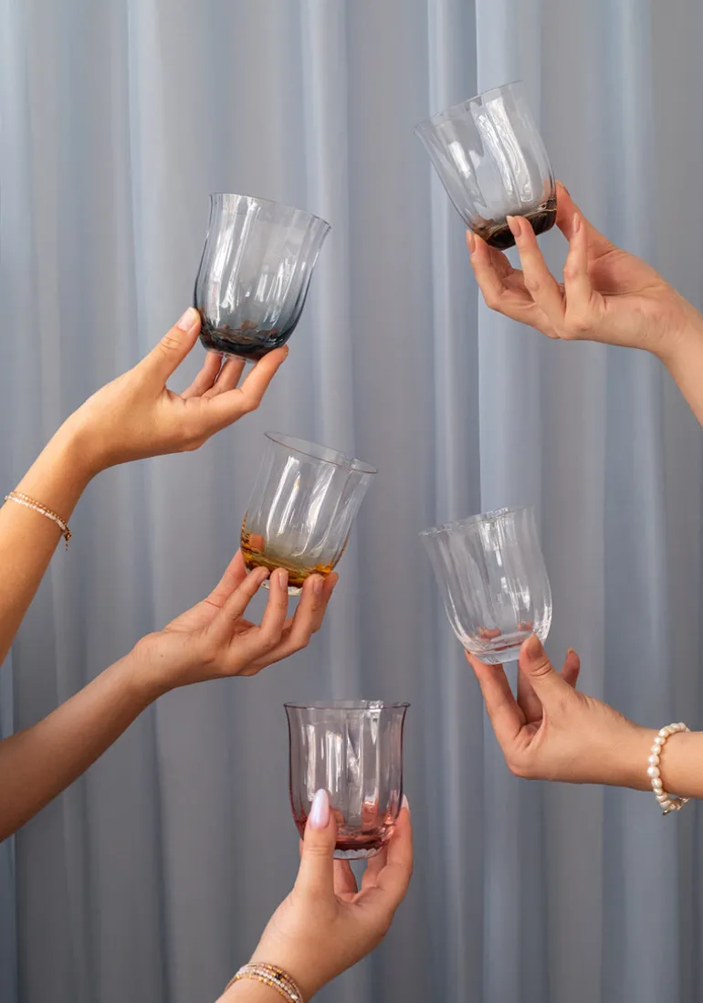 Lina Drinking Glass - Smokey brown