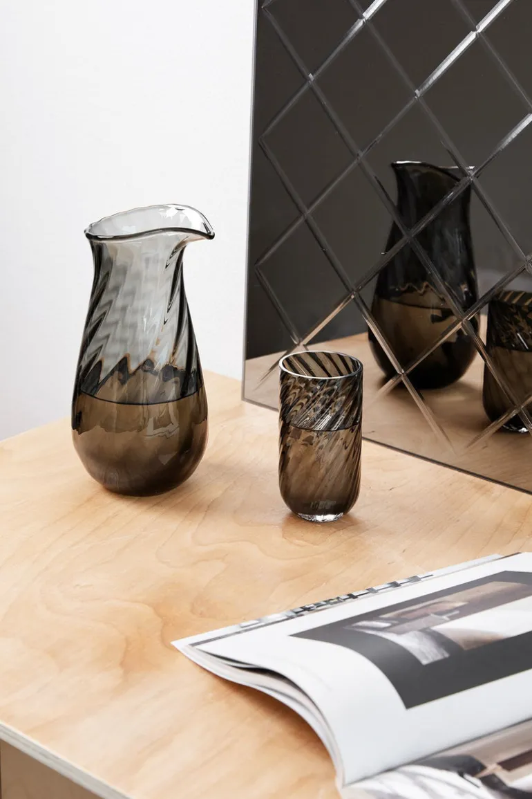 Meadow Pitcher No. 2 - Swirl - cylinder - Grey