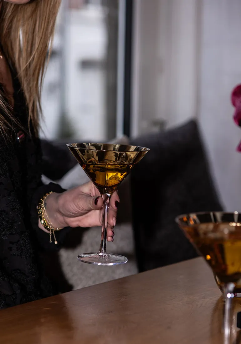 Meadow Stemware - Amber Martini glass