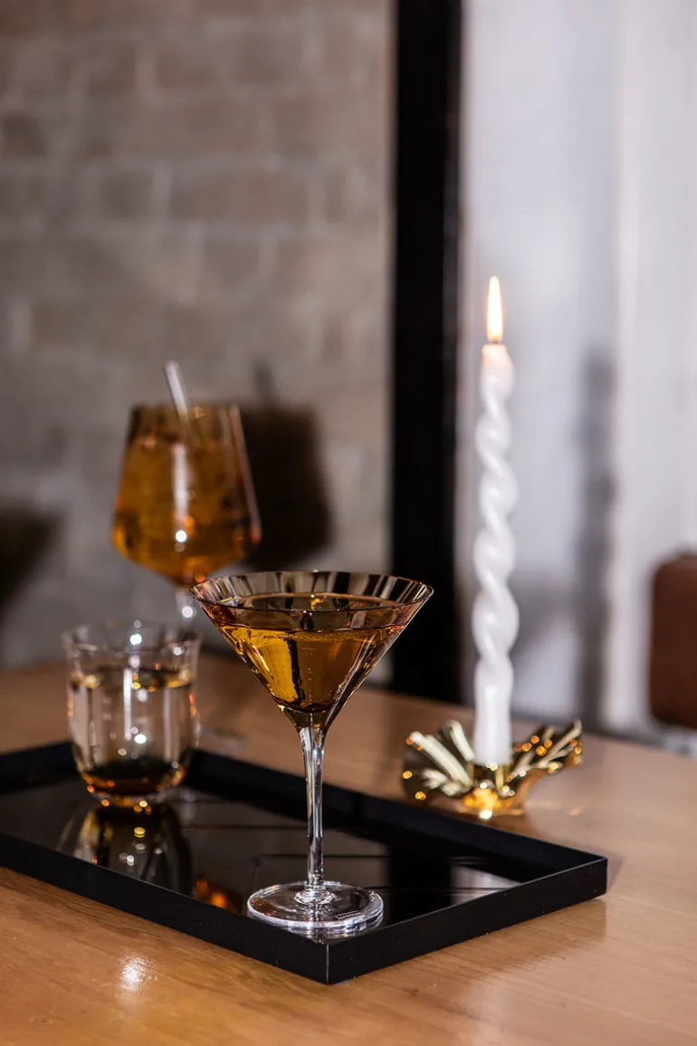 Meadow Stemware - Amber Martini glass