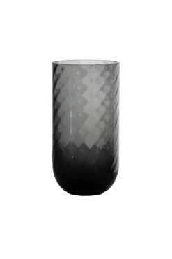 Meadow Swirl Cylinder Vase - Grey Small