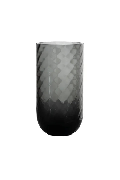 Meadow Swirl Cylinder Vase - Grey Small