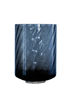 Meadow Swirl Cylinder vase (w. foot) - Blue