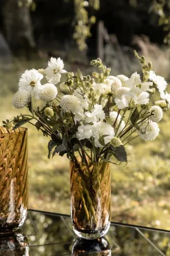 Meadow Swirl Cylinder Vase - Amber Small