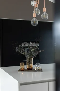 Meadow Swirl Cylinder Vase - Amber Small