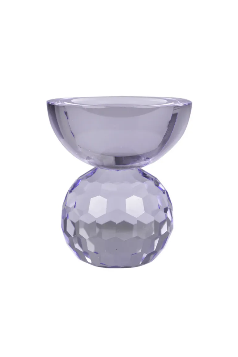 Shadow Square Candle Holder - Light Blue Purple