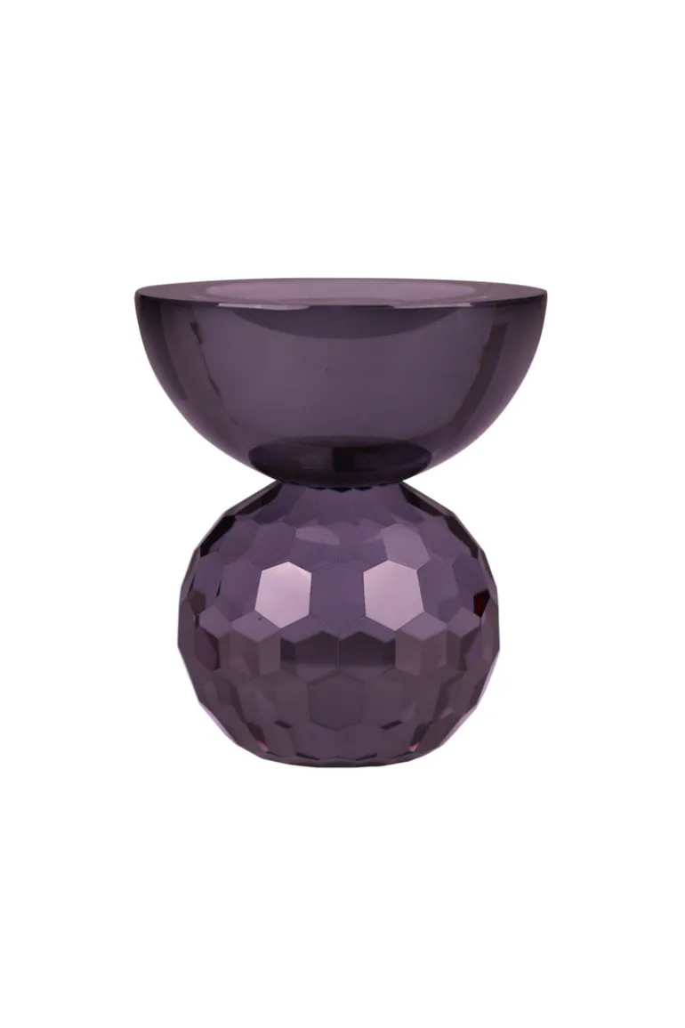 Shadow Square Candle Holder - Black/Purple