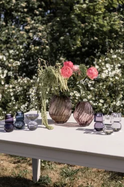 Shadow Square Candle Holder - Light Blue Purple