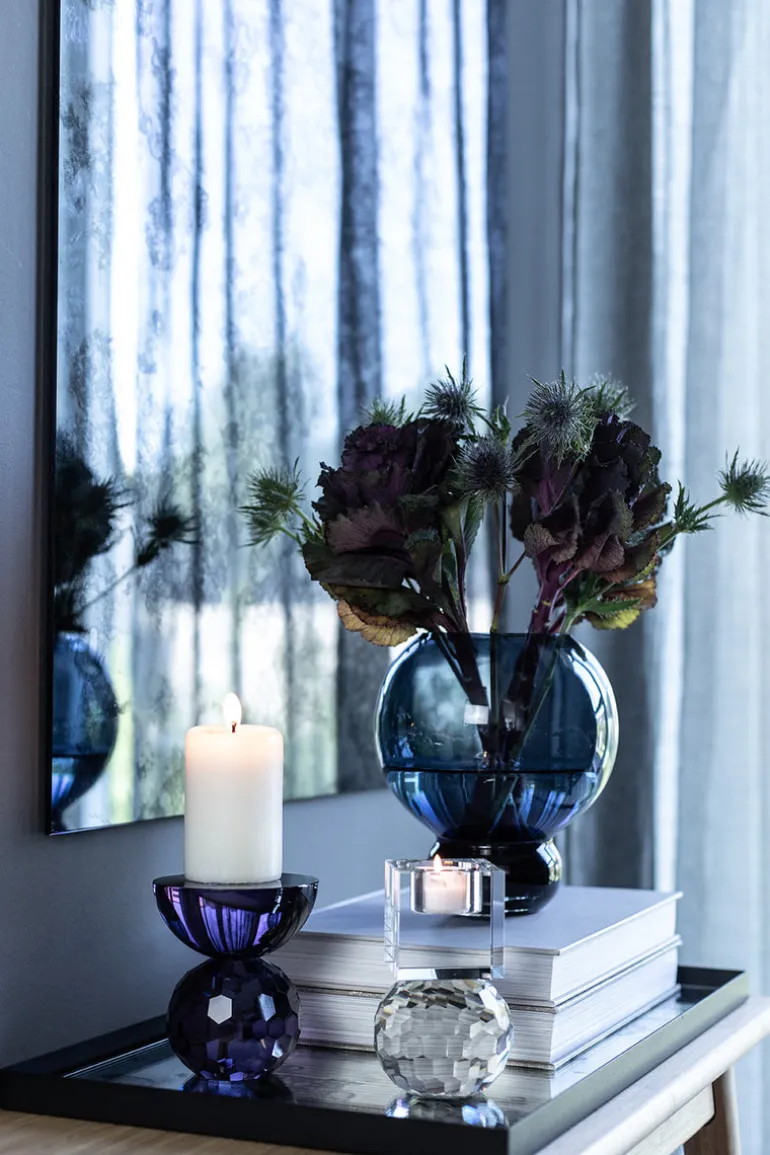 Shadow Square Candle Holder - Black/Purple