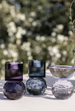 Shadow Square Candle Holder - Light Blue Purple