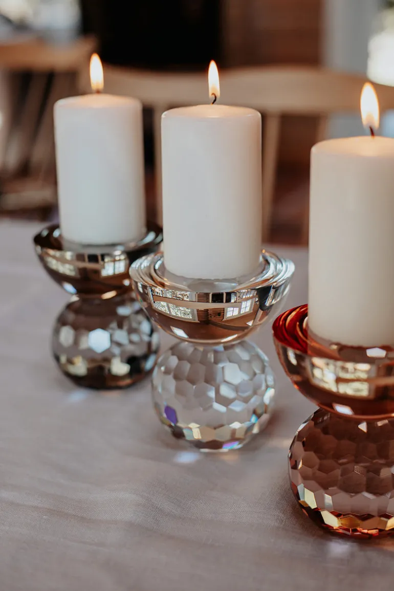 Shadow Square Candle Holder - Rose