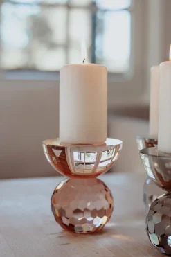 Shadow Square Candle Holder - Rose