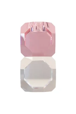 Sky T-Light Candle Holder - Pink/Clear Stacked