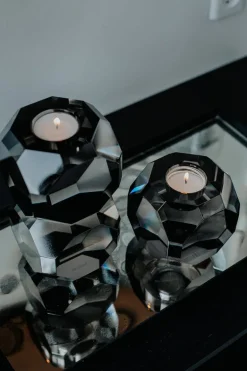 Sky T-Light Candle Holder - Grey Stacked