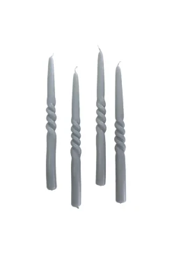 The Curly Candle Collection - Packed with 4 Pieces per box - Steel Grey Middle Curled