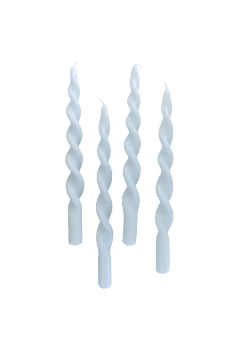 The Curly Candle Collection - Packed with 4 Pieces per box - Mighty Blue Fully Curled