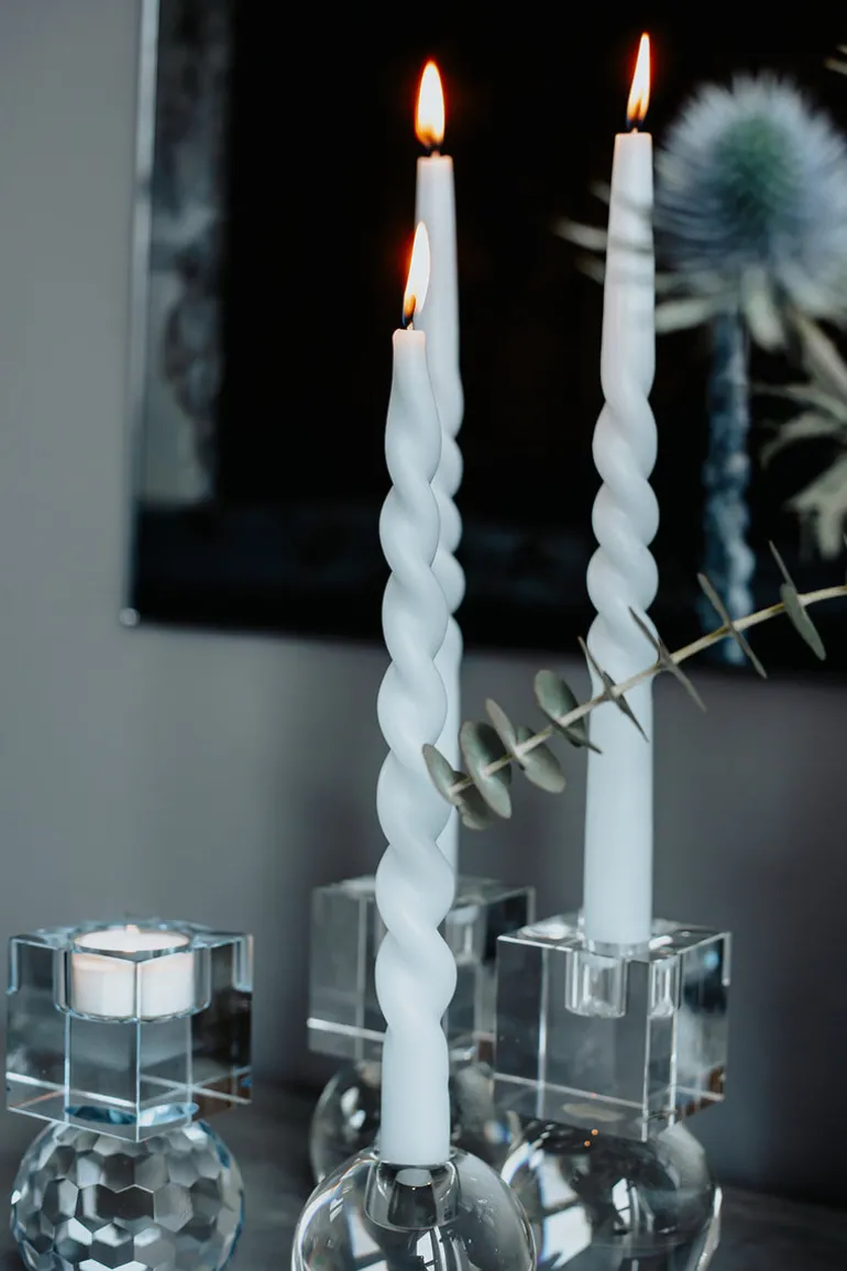 The Curly Candle Collection - Packed with 4 Pieces per box - Mighty Blue Fully Curled