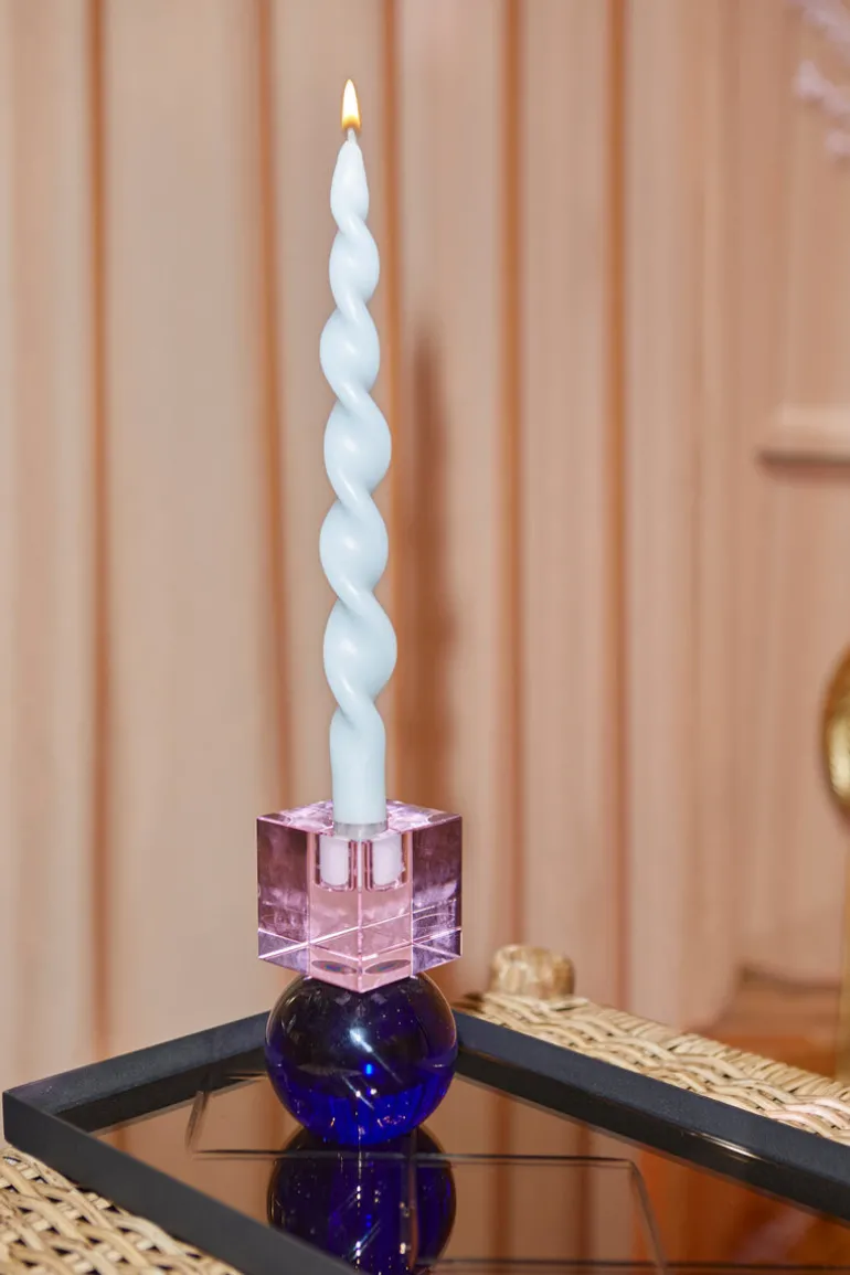 The Curly Candle Collection - Packed with 4 Pieces per box - Mighty Blue Fully Curled