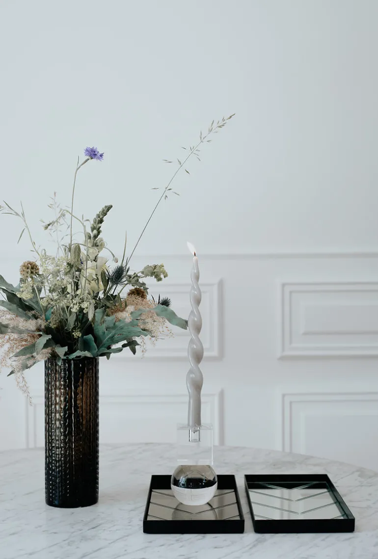 The Glossy Candle Collection - Packed with 4 pieces per box - Thunder Grey Fully Curled