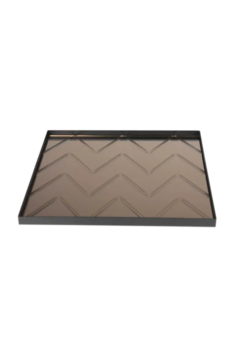 The Herringbone Tray - Bronze Square