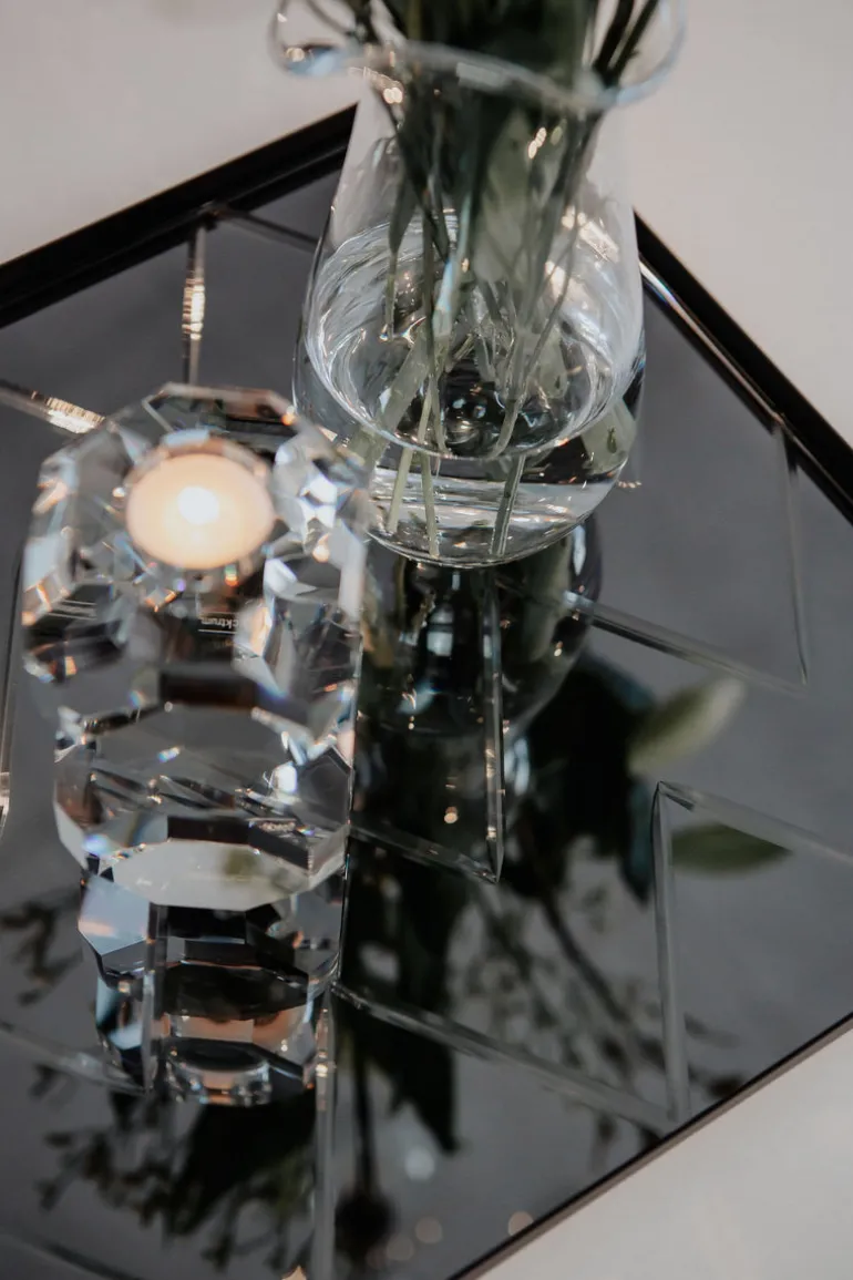 The Herringbone Tray - Grey Square