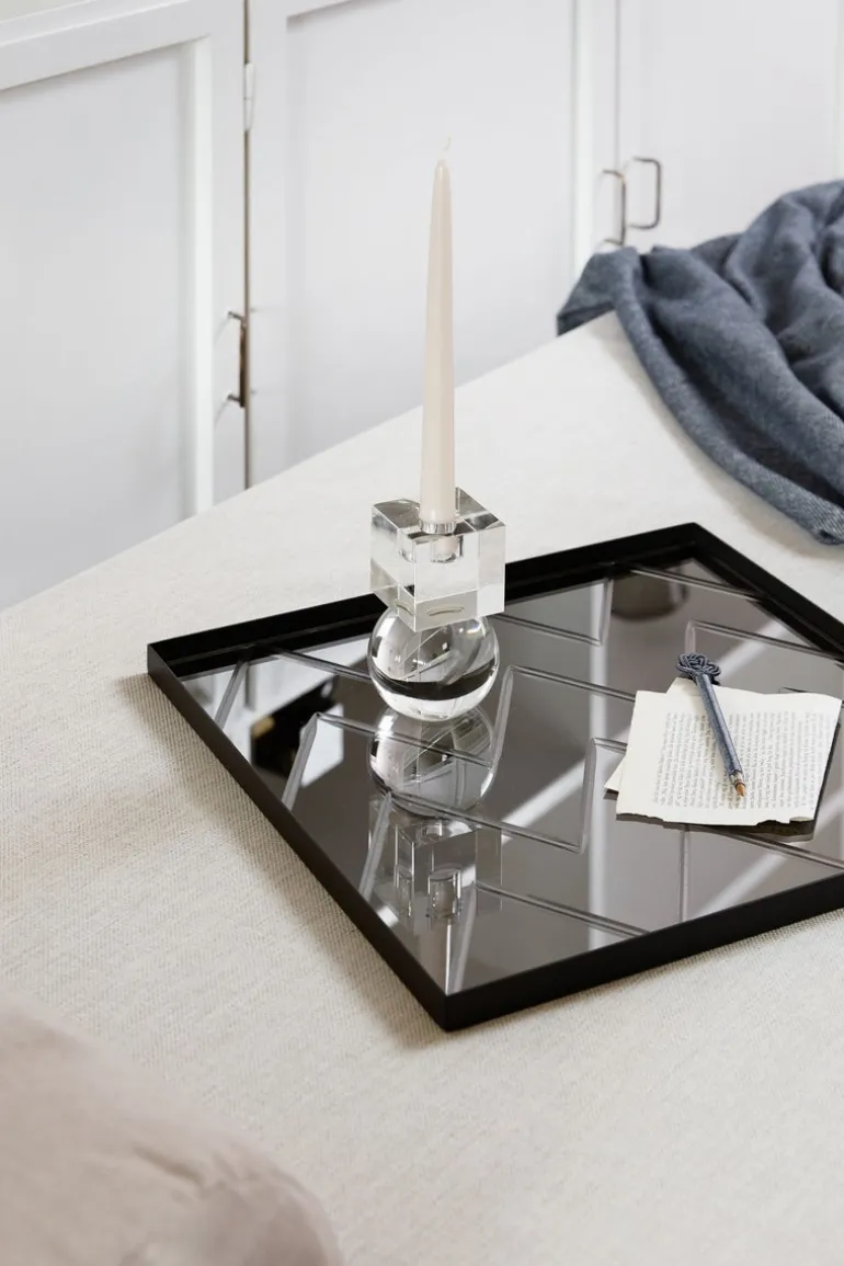 The Herringbone Tray - Grey Square