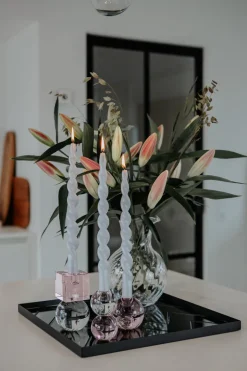 The Pearl Candle Collection - Packed with 4 Pieces per box - Silver Grey Pearl Fully Curled