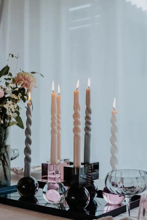 The Pearl Candle Collection - Packed with 4 Pieces per box - White Pearl Fully Curled