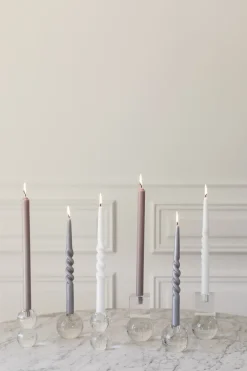 The Pearl Candle Collection - Packed with 4 Pieces per box - White Pearl Middle Curled