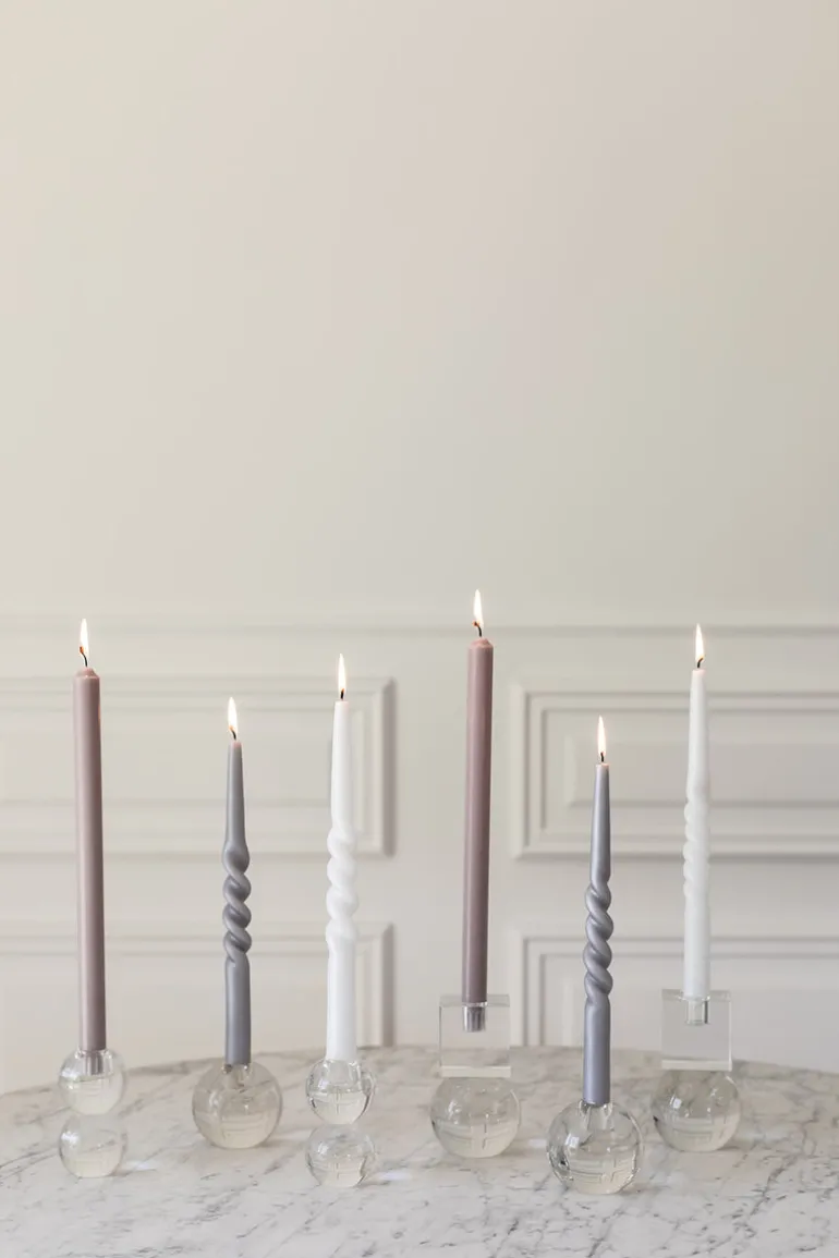 The Pearl Candle Collection - Packed with 4 Pieces per box - White Pearl Middle Curled